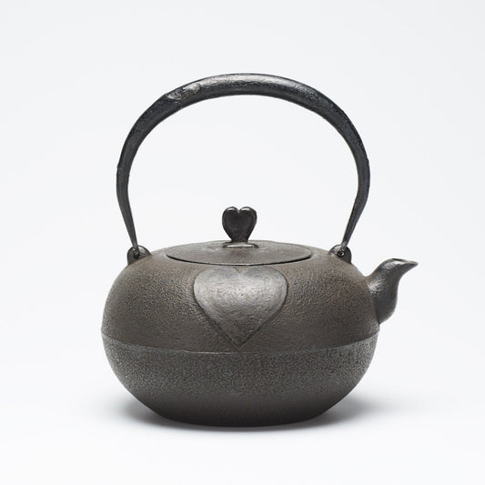 リサイクル南部鉄瓶 柚子型 1.2L ハート模様