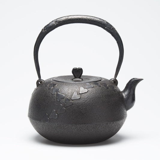 リサイクル南部鉄瓶 布団型 2.2L ウィンドハート模様