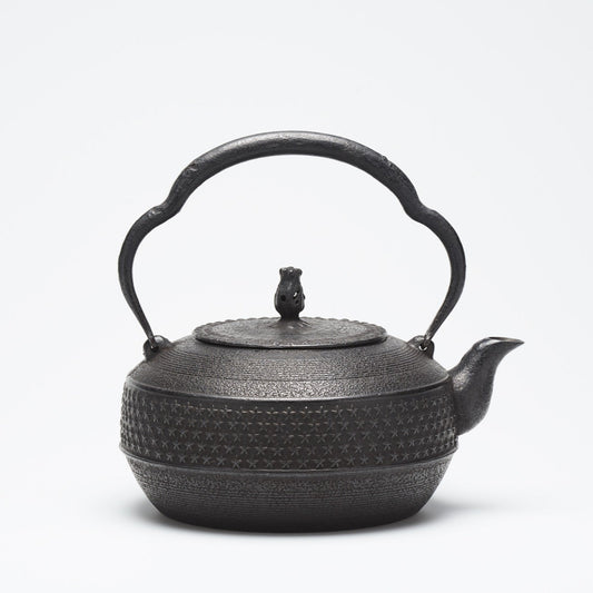 リサイクル南部鉄瓶 車軸型 1.6L 星霰模様