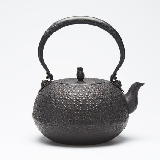 リサイクル南部鉄瓶 布団型 2.2L 亀甲模様