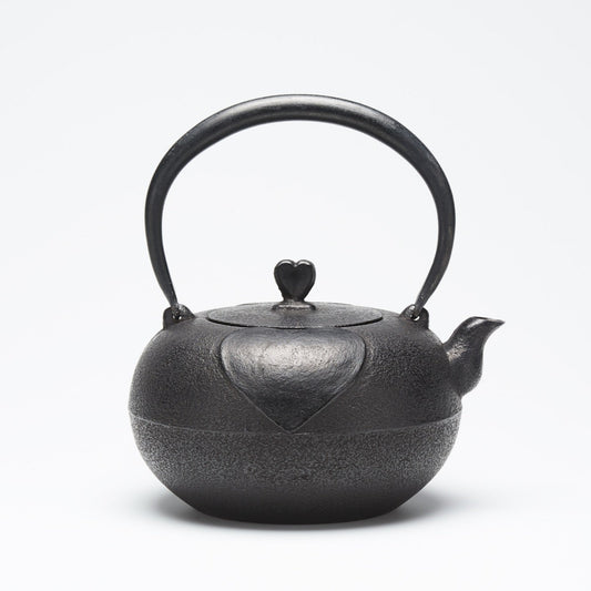 リサイクル南部鉄瓶 柚子型 1.2L ハート模様