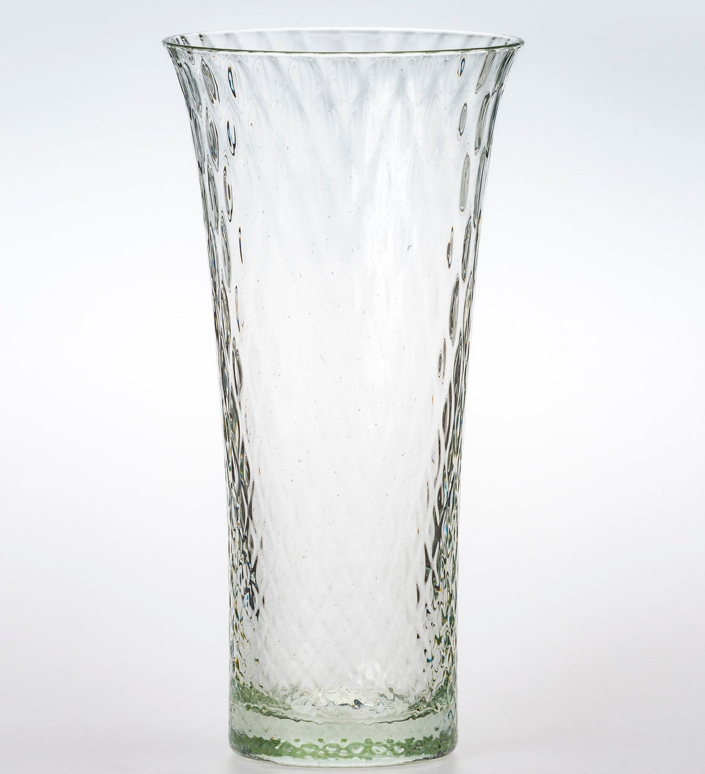 自動車ガラスを再生 リサイクル花瓶 網目模様