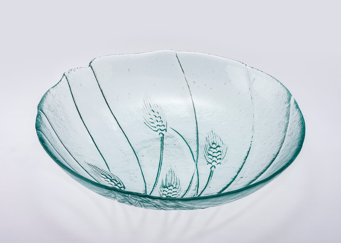 自動車ガラスを再生 リサイクル麦模様の大皿