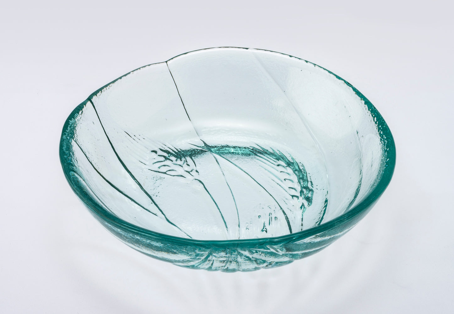 自動車ガラスを再生 エコモダンリサイクル麦模様の小皿