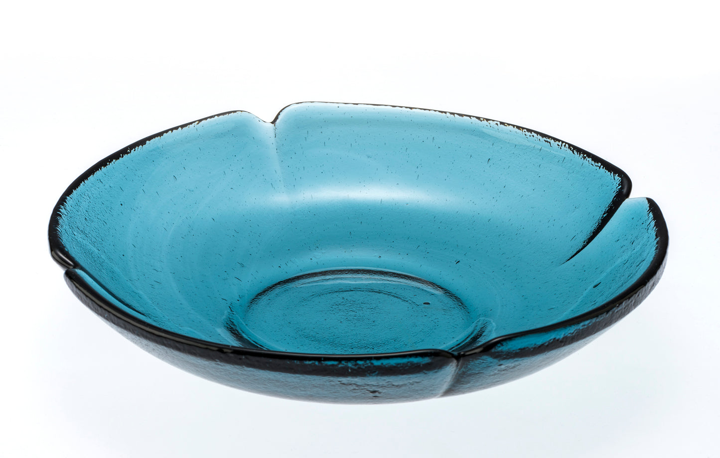 自動車ガラスを再生 リサイクル花形中皿