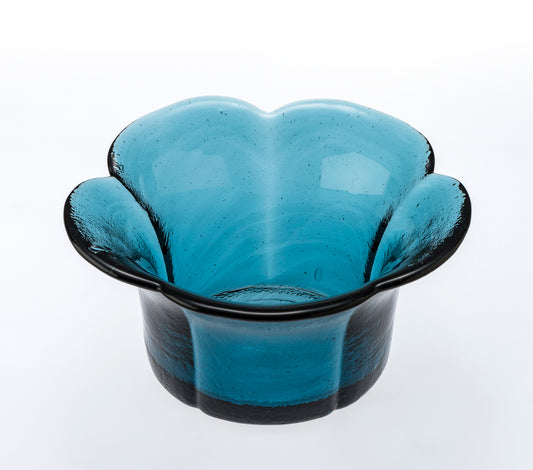 自動車ガラスを再生 リサイクル花形の小鉢