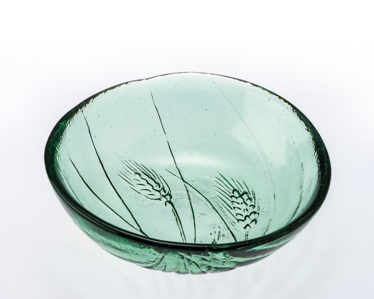 自動車ガラスを再生 エコモダンリサイクル麦模様の小皿