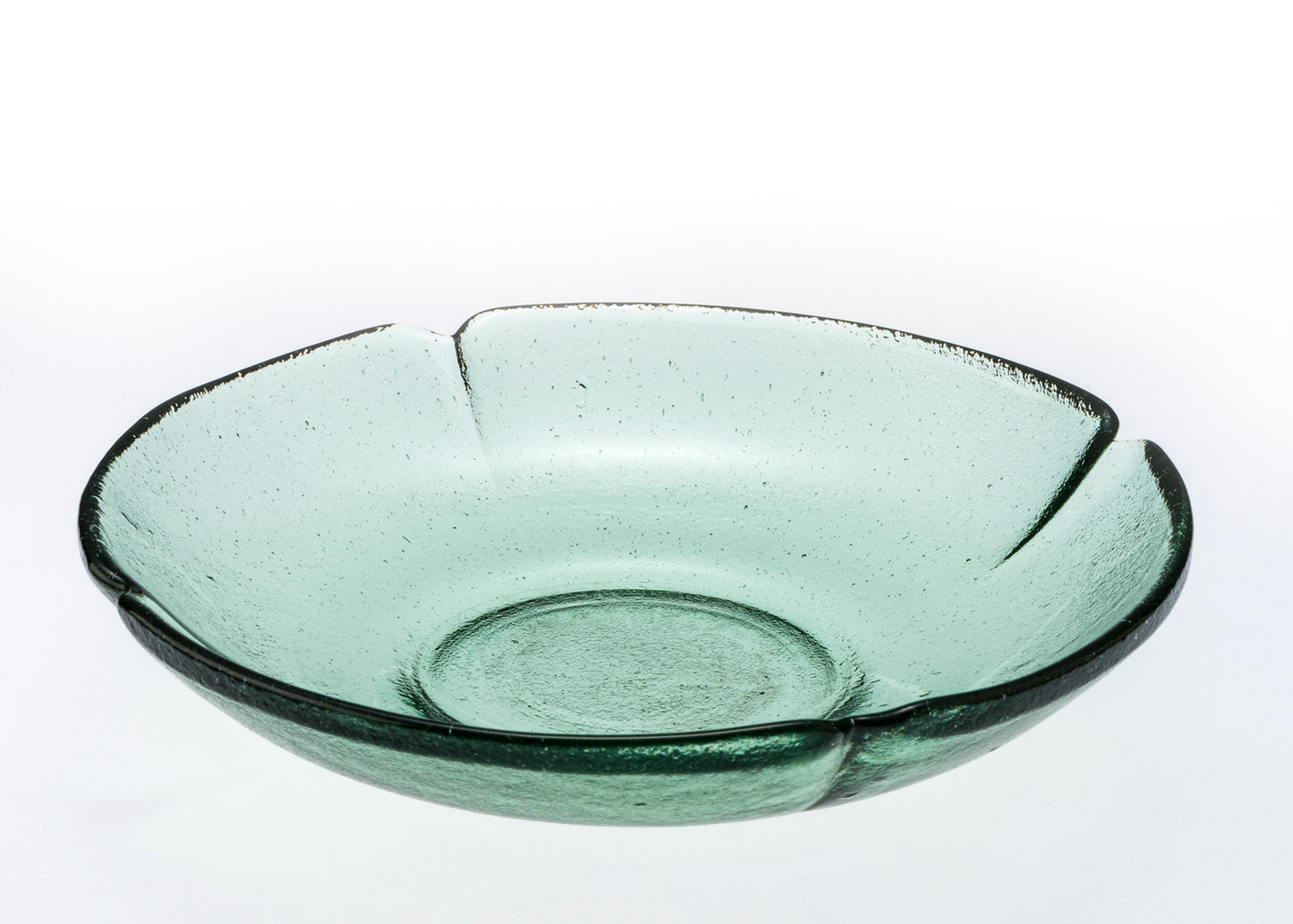 自動車ガラスを再生 リサイクル花形中皿