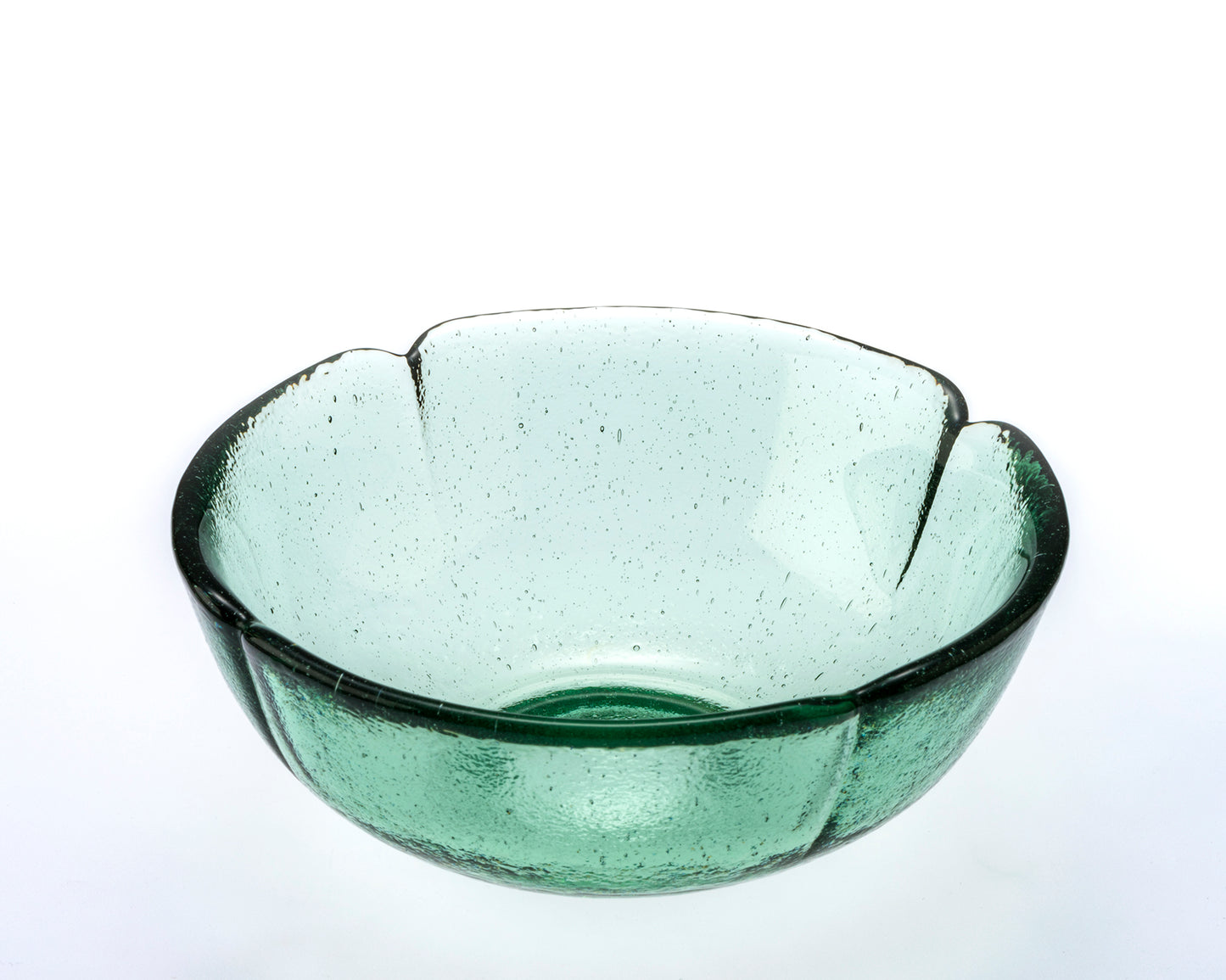 自動車ガラスを再生 リサイクル花形小皿