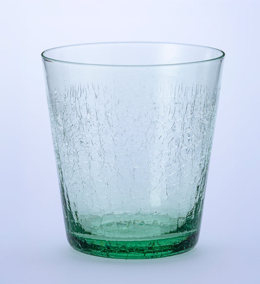 自動ガラスを再生 リサイクルオールドファッショングラス ひび模様 220cc