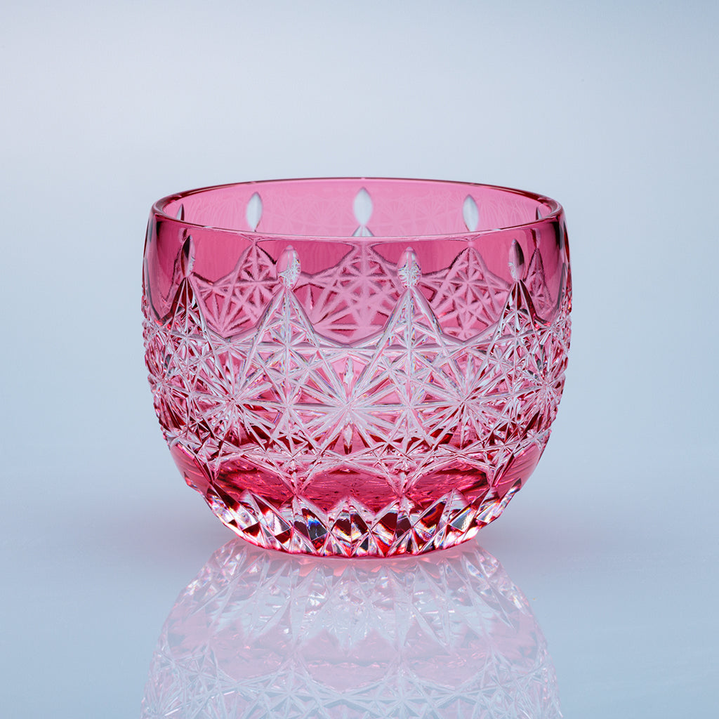 小樽切子 ぐい吞み 金銀銅を再生 ティアラ・花籠目模様