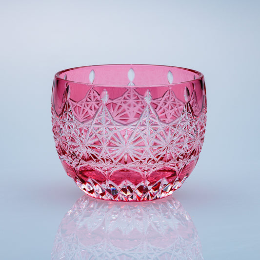 小樽切子 ぐい吞み 金銀銅を再生 ティアラ・花籠目模様