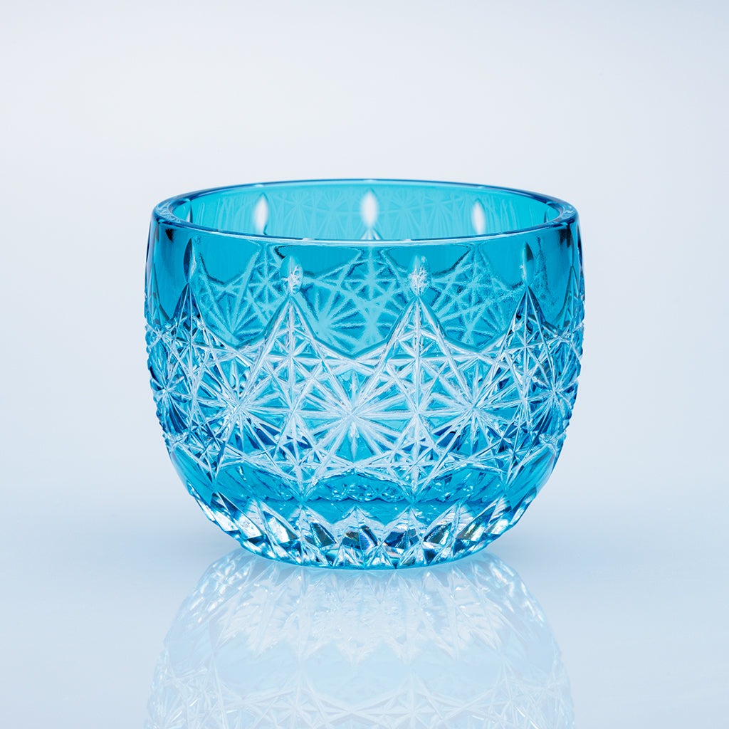 小樽切子 ぐい吞み 金銀銅を再生 ティアラ・花籠目模様