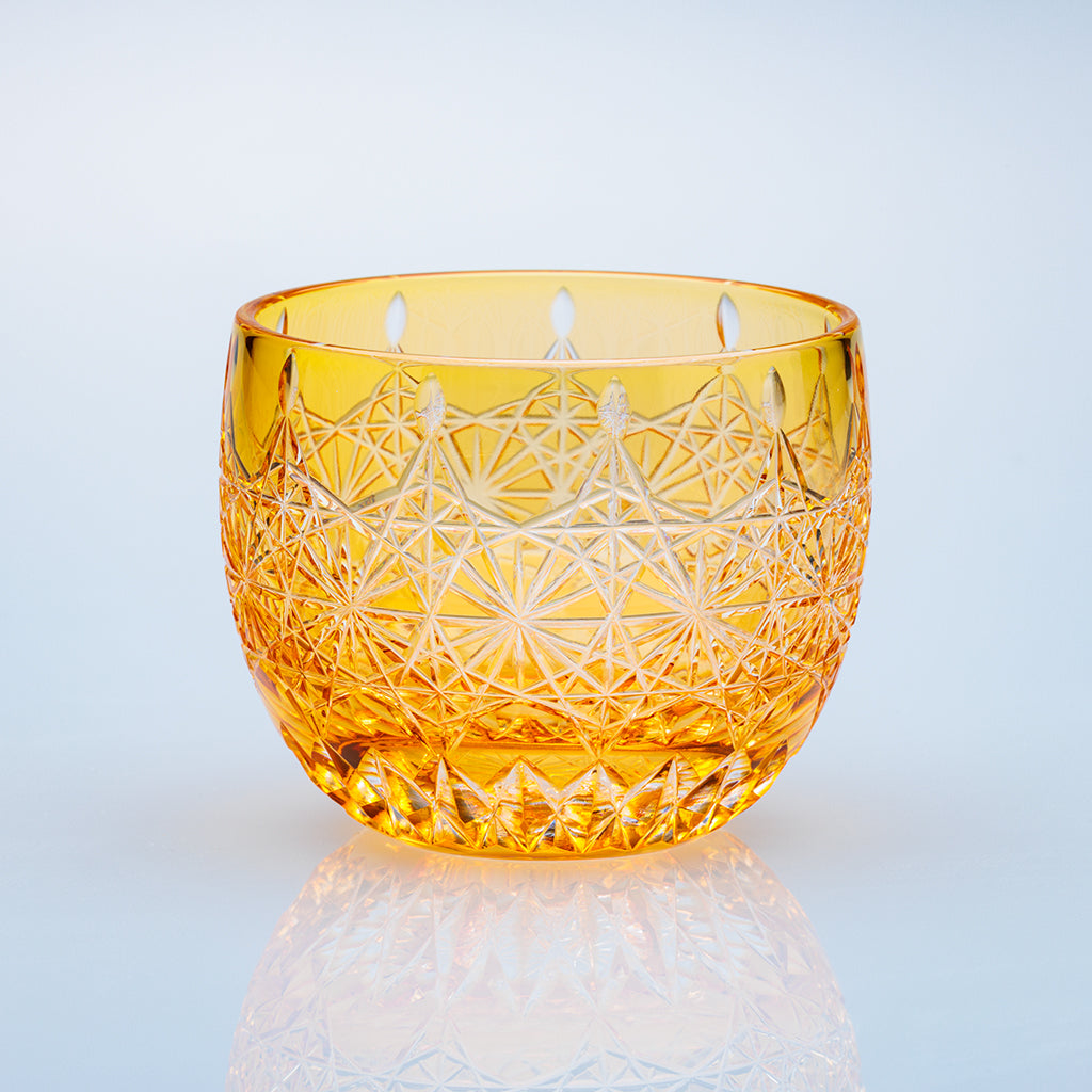 小樽切子 ぐい吞み 金銀銅を再生 ティアラ・花籠目模様