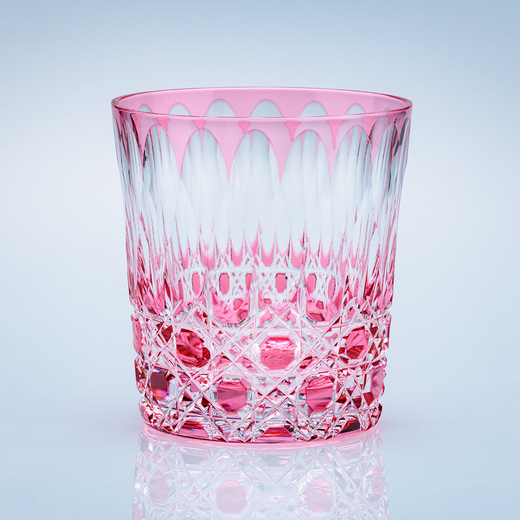 小樽切子 オールドファッショングラス 金銀銅を再生 ティアラ・花籠目模様