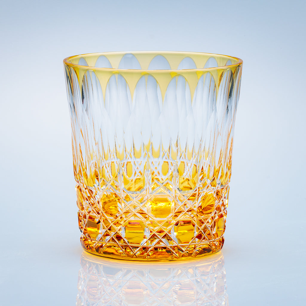 小樽切子 オールドファッショングラス 金銀銅を再生 ティアラ・花籠目模様