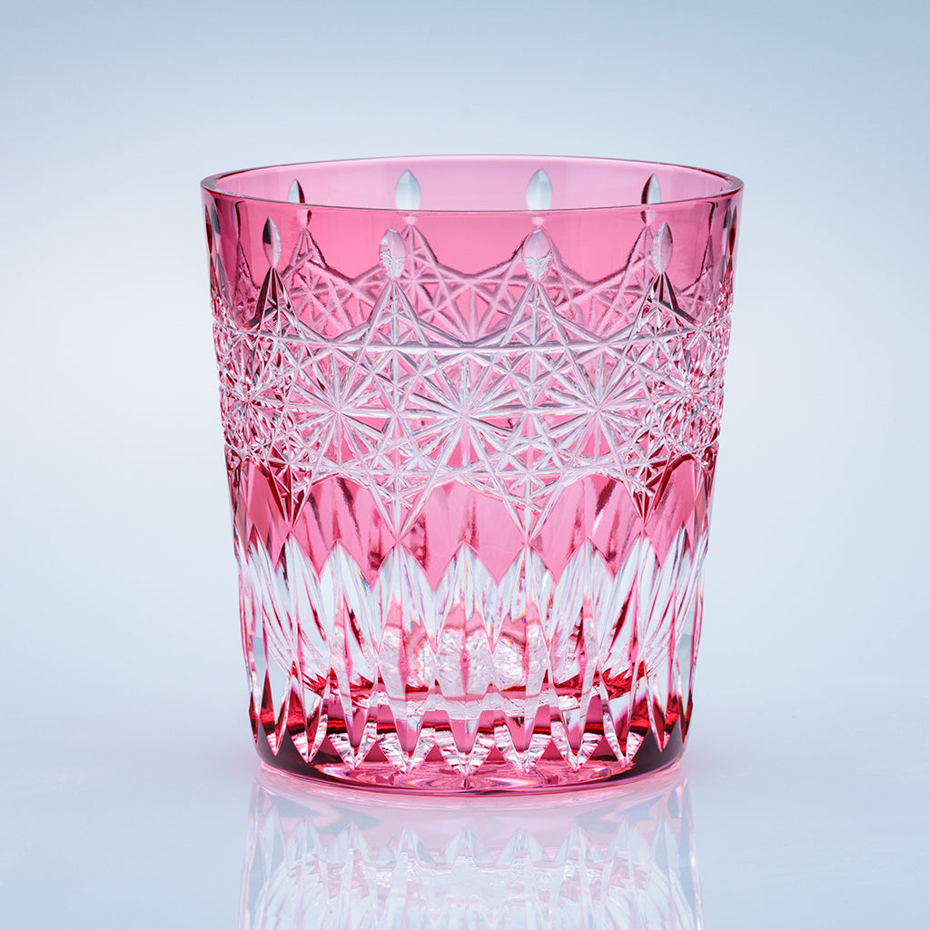 小樽切子 オールドファッショングラス 金銀銅を再生 ティアラ・花籠目模様