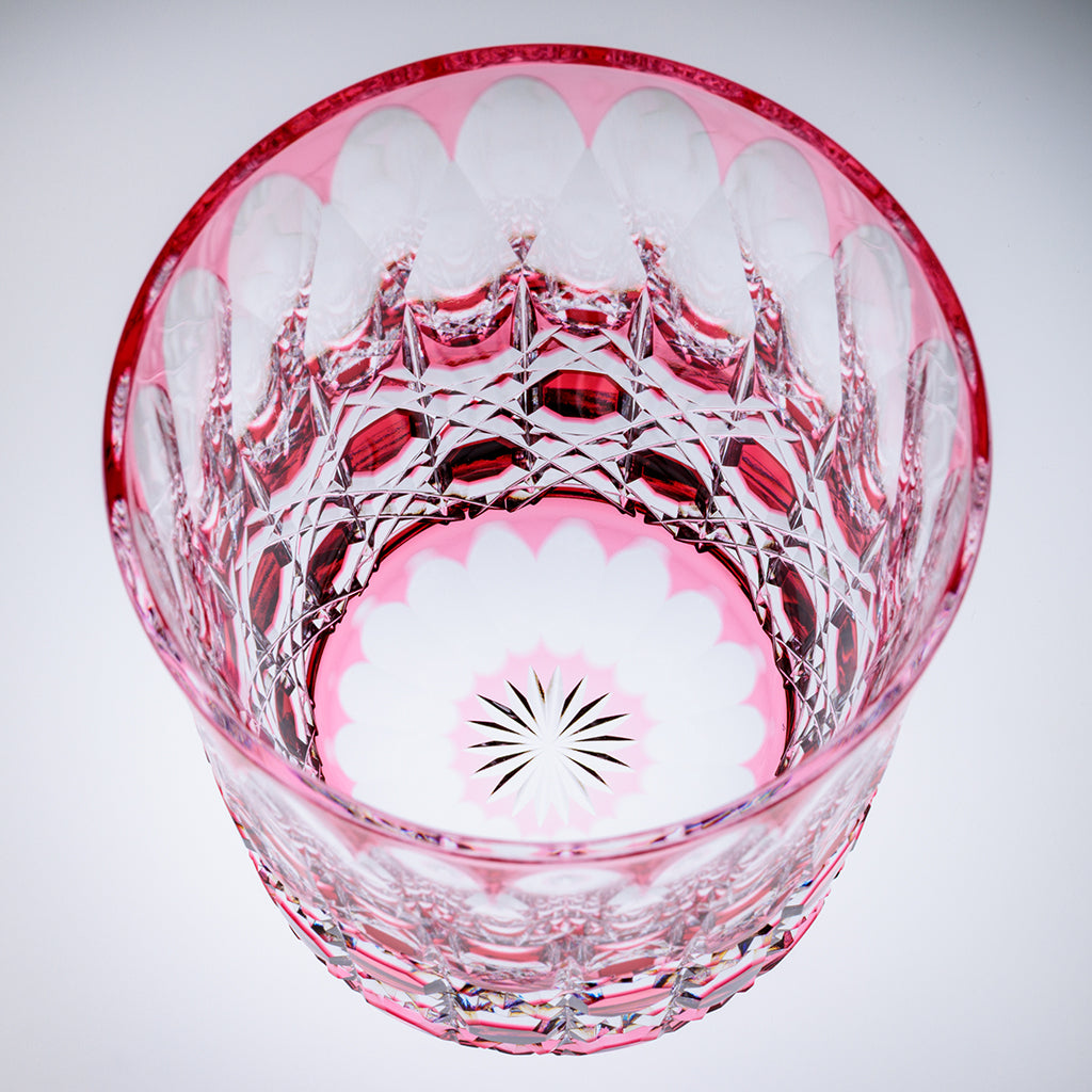 小樽切子 オールドファッショングラス 金銀銅を再生 ティアラ・花籠目模様