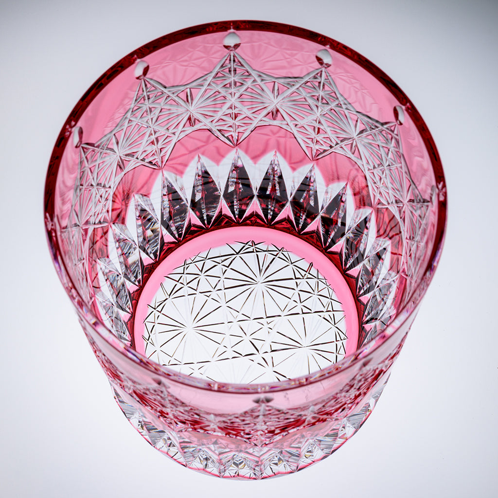 小樽切子 オールドファッショングラス 金銀銅を再生 ティアラ・花籠目模様