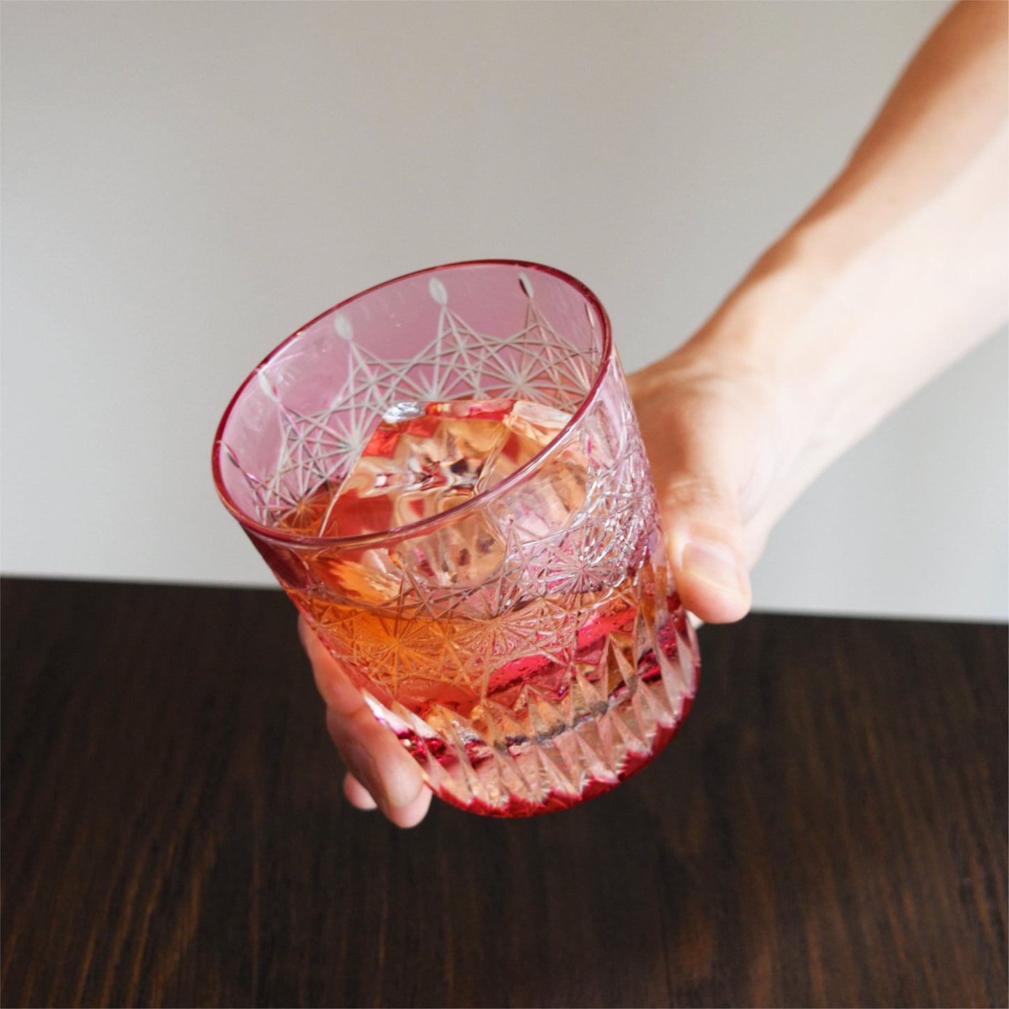 小樽切子 オールドファッショングラス 金銀銅を再生 ティアラ・花籠目模様