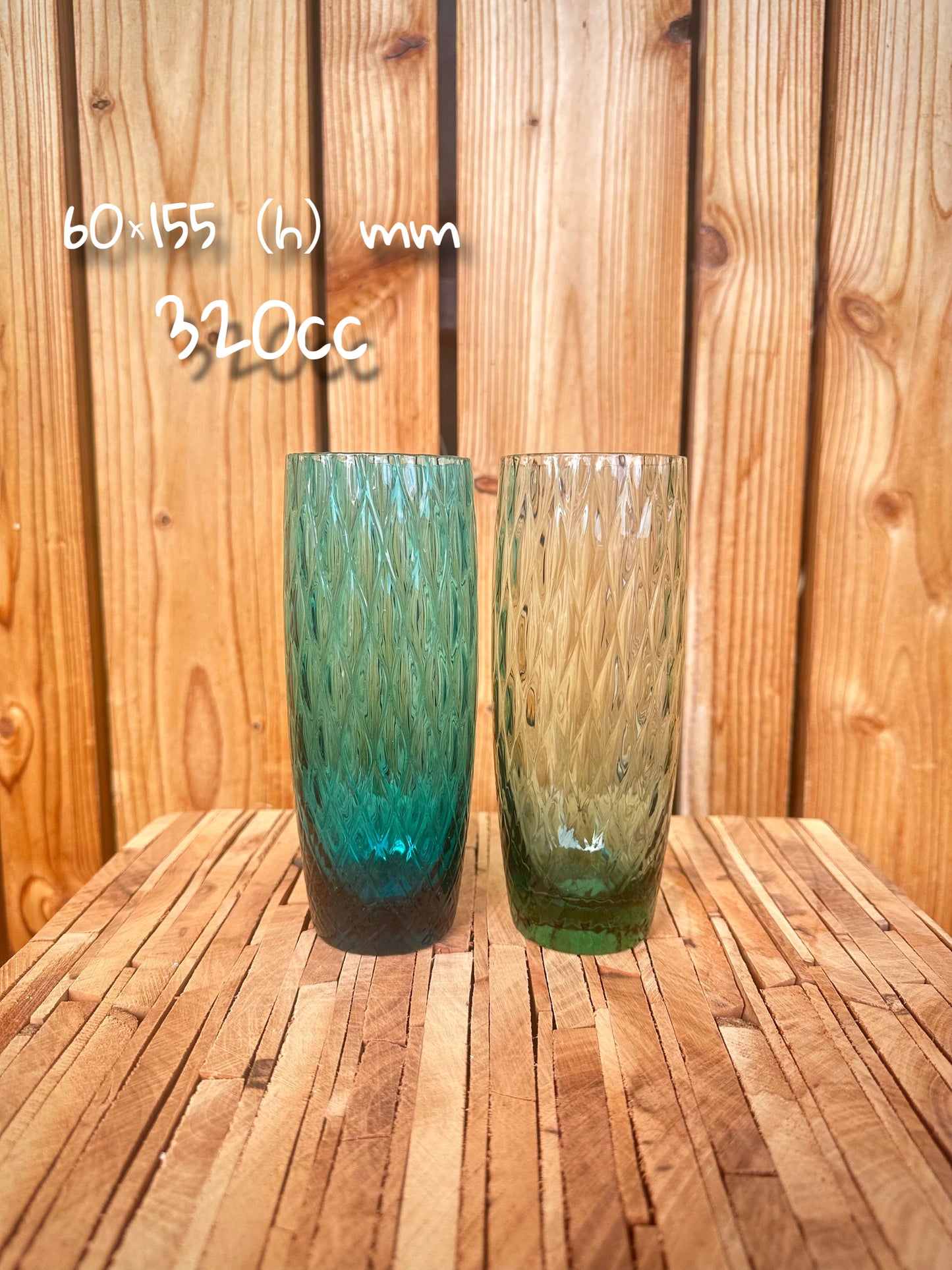 自動車ガラスを再生　リサイクルカクテルグラス　網目模様　320cc